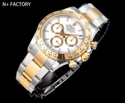 N Factory Rolex Daytona 40mm 7750/4310/4131 Movement 904L Steel White Face Two-tone Gold Strap Watch